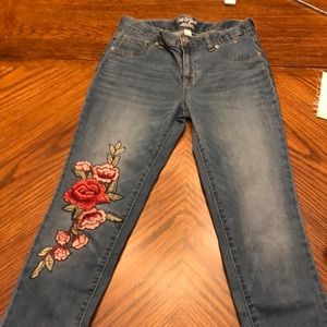 Custom Made Embroidered Blue Skinny Jeans